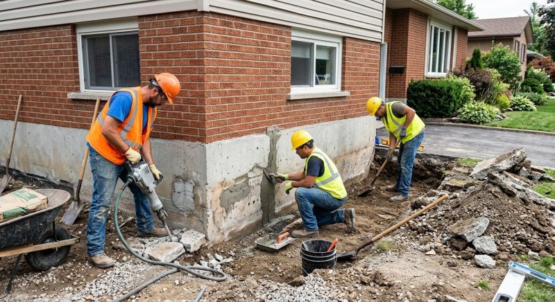 Our team working on Foundation Repair projects in Palm Beach Gardens, FL